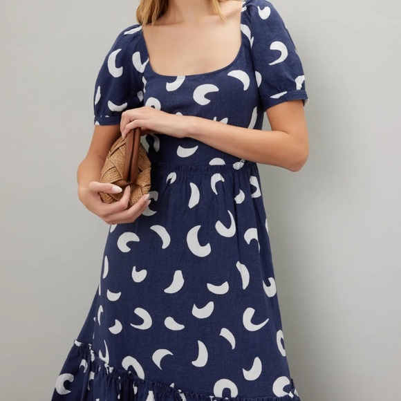 💙NWOT POLO RALPH LAUREN BRUSHSTROKE-MOTIF TIERED LINED DRESS SIZE 10 - Picture 4 of 16